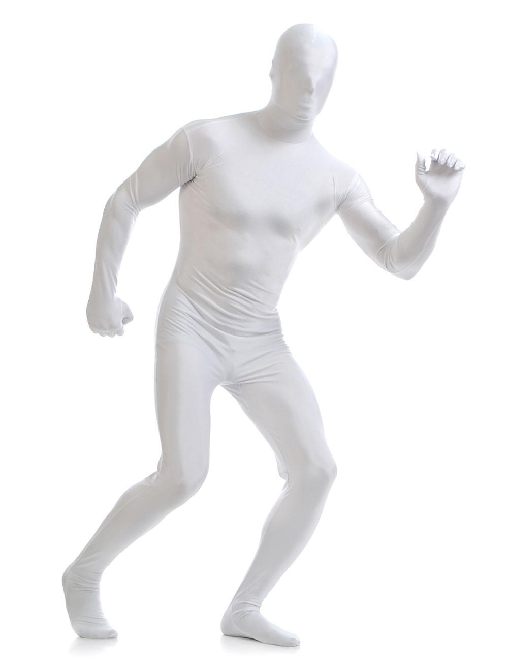 White Zentai Suit Adults Morph Suit Full Body Lycra Spandex Bodysuit for  Men 
