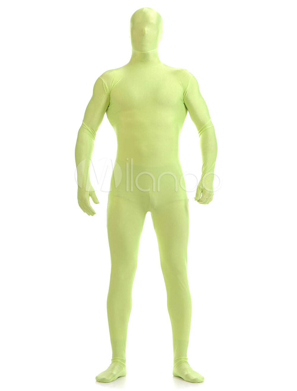 Unisex Kid/Adult Light Green Bright 2nd Skin Zentai Costumes Bodysuit Unitard