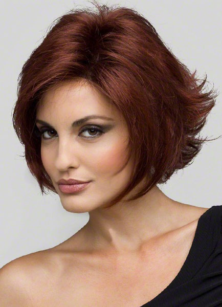 Moda Mujer Accesorios | Caoba recto a prueba de calor fibra peluca corta para mujer - WG74290