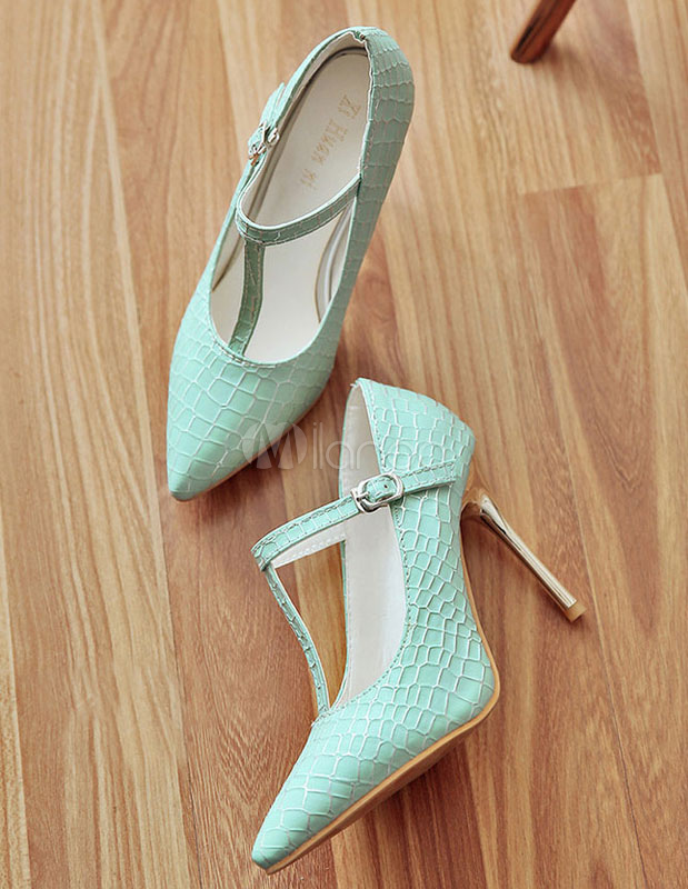 blue snakeskin heels