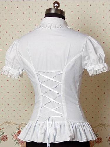 絶ロリィタブラウス【White】 ロリータ ブラウス 長袖 レディース 春夏 ロリィタ レース フリル