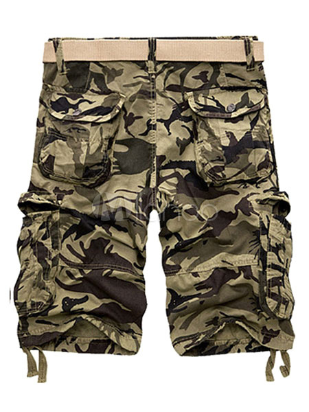 Multicolor Camouflage Pockets Cotton Shorts for Men - Milanoo.com