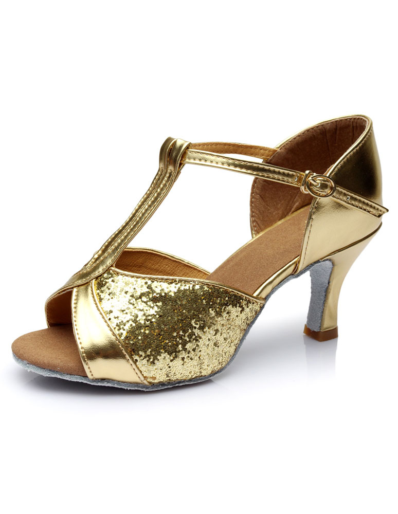 gold glitter dance shoes