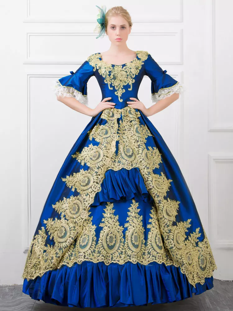 princess polly baby blue dress Ellen Victorian Dress in Black main image 0