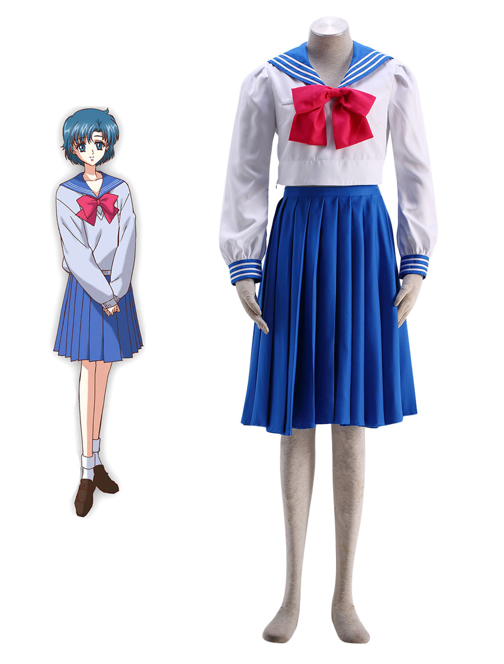 Sailor Moon Crystal Mizuno Ami School Uniform Cosplay Costume Halloween ...