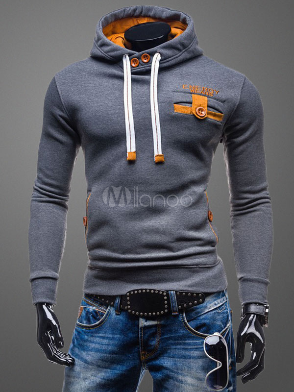 Men's Hoodie Slim Fit Sweatshirt - Milanoo.com