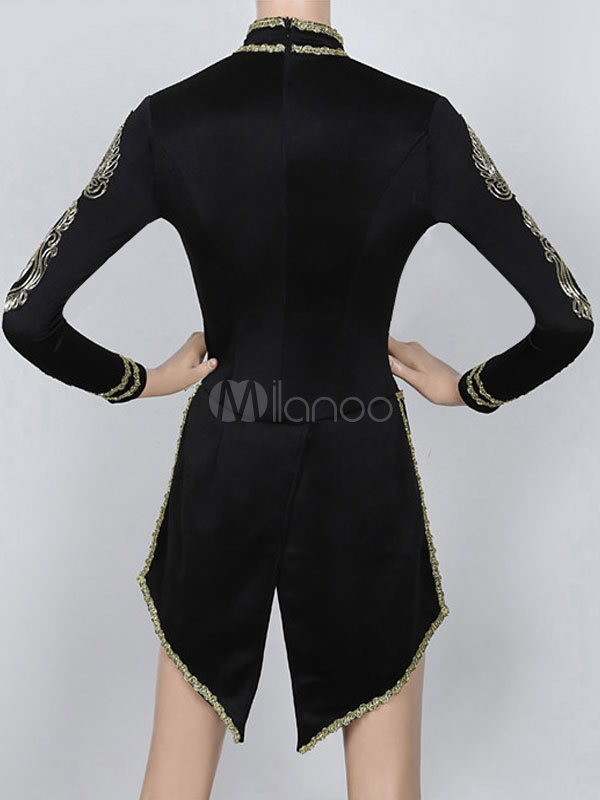 Sexy Jazz Dance Costumes Synthetic Black Hollow Lead Dancer Clothing 3335