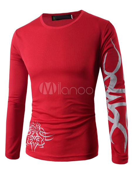 Slim Fit Long Sleeve T Shirt Sweatshirt For Men - Milanoo.com