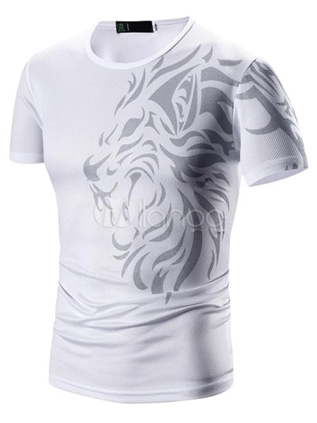 Men's Slim Fit T Shirt With Short Sleeves - Milanoo.com