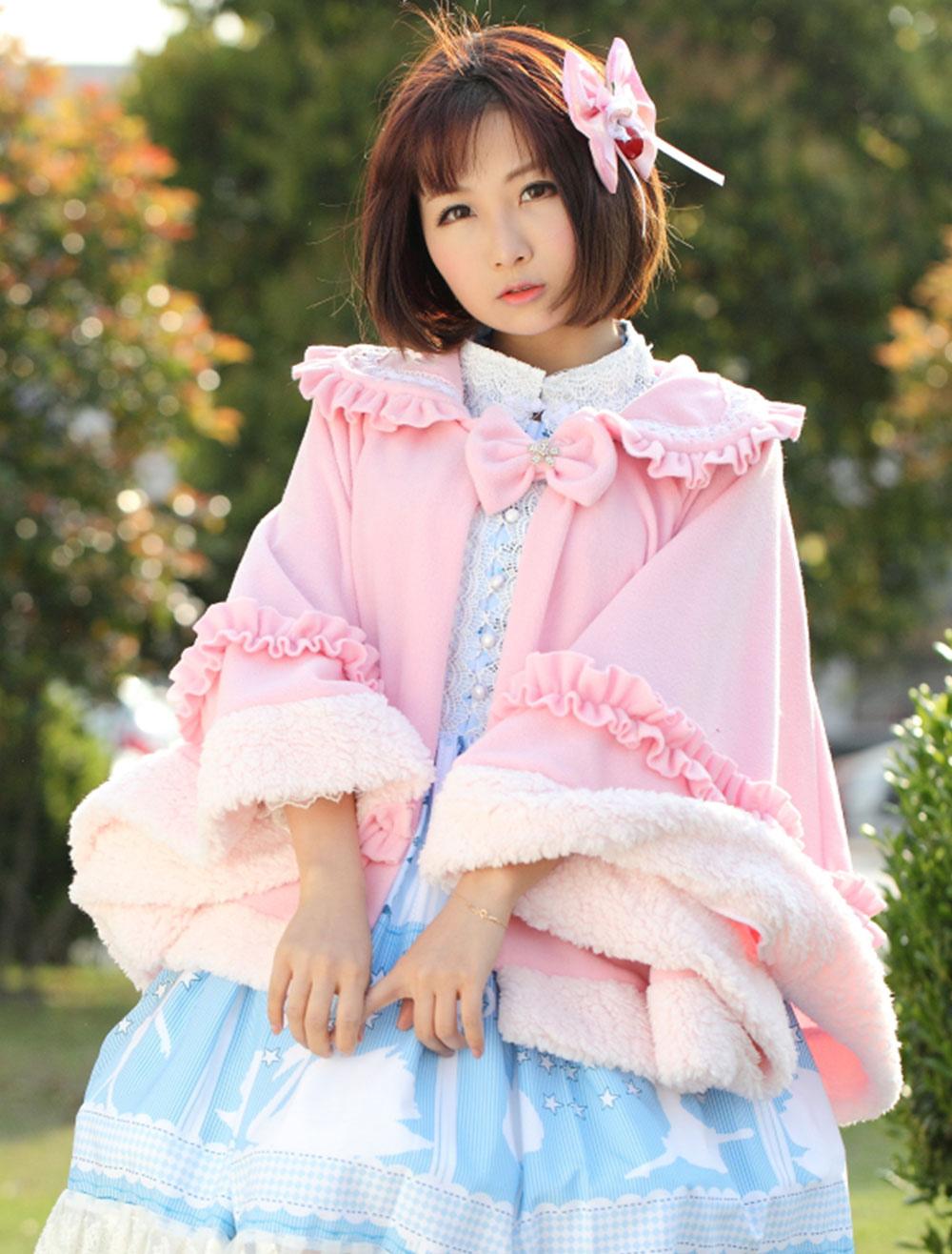 Lolitashow Sweet Lolita v tements Pink Bow bouriff es Milanoo