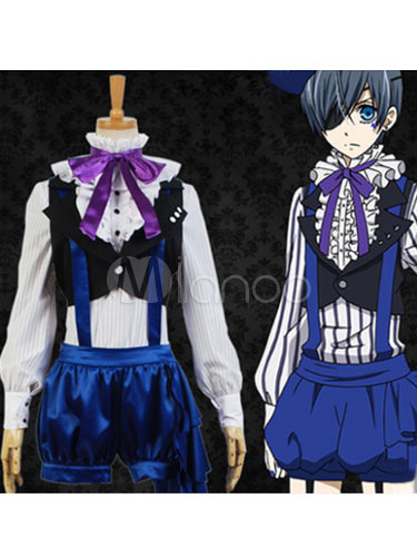 Hot Anime Black Butler Ciel Phantomhive Circus Cosplay Costume Free Shipping 