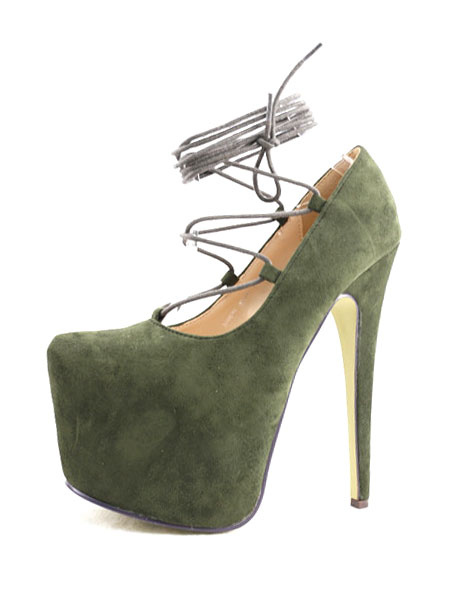 hunter green high heel shoes