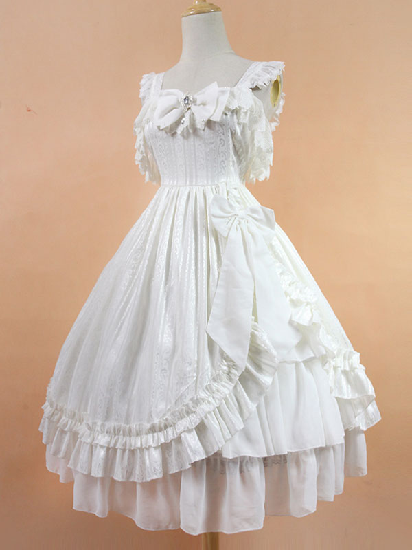 Sweet Lolita Dress JSK Mermaid's Tears White Lolita Jumper Skirt ...