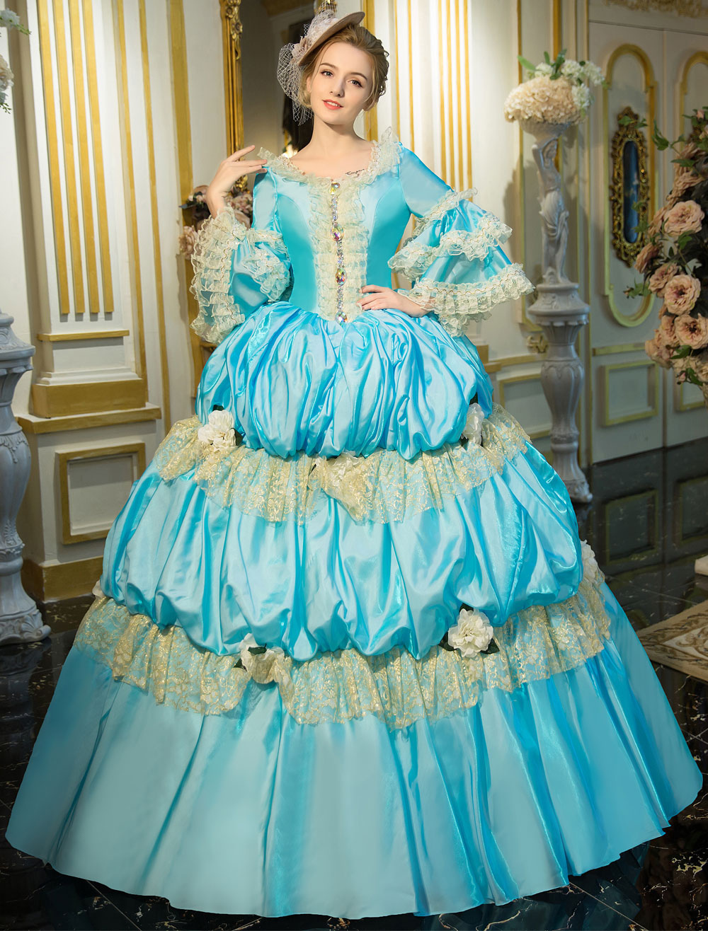 Victorian Dress Costume Women's Royal Blue Victorian Era Clothing Ball ...