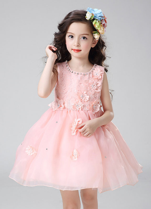 Flower Girl Dress Lace Organze A-line Dress Flower Beading Toddler's ...