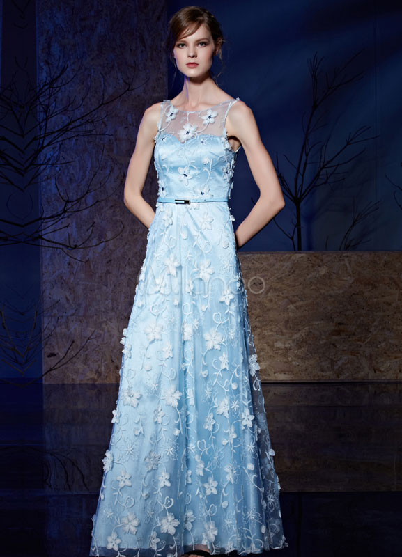 flower applique gown