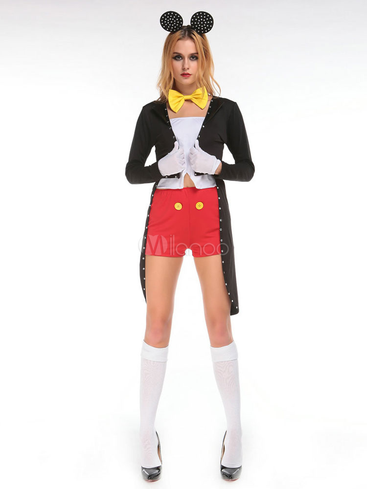 セクシーなミッキー マウス コスチューム ディズニー ハロウィーン カラー ブロック女子服セット 5 枚で ハロウィン Milanoo Jp
