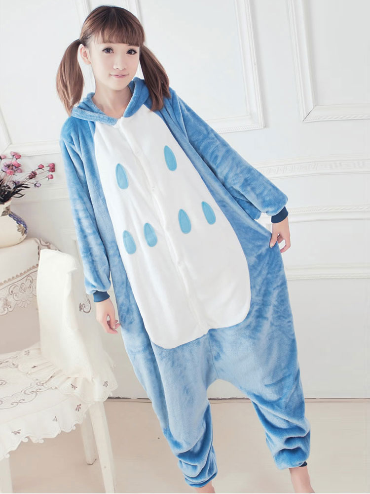 Kigurumi Animal Pajamas Blue Night Owl Costume Flannel Adult Onesie Winter  Sleepwear Halloween 