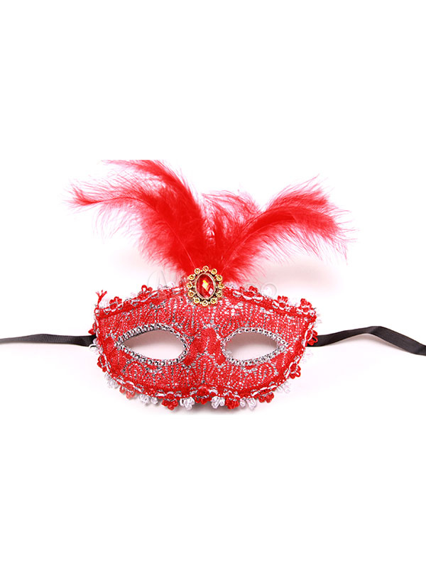 Halloween Masquerade Masks Blue Women's Feathers Beaded Mardi Gras Eye ...