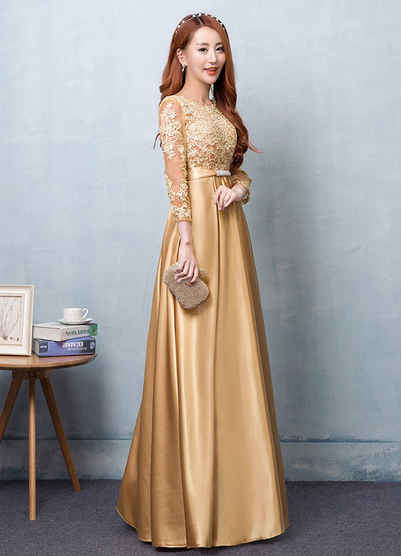 gold evening dresses for weddings