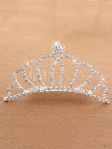 Ballet Dance Tiara Silver Princess Hair Comb Beaded Party Hair