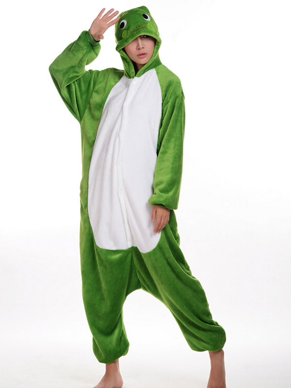 Lluvioso Aislar la seguridad Disfraz Halloween Pijama Kigurumi rana mono Snuggie franela verde animales  ropa de dormir para las mujeres - Costumeslive.com