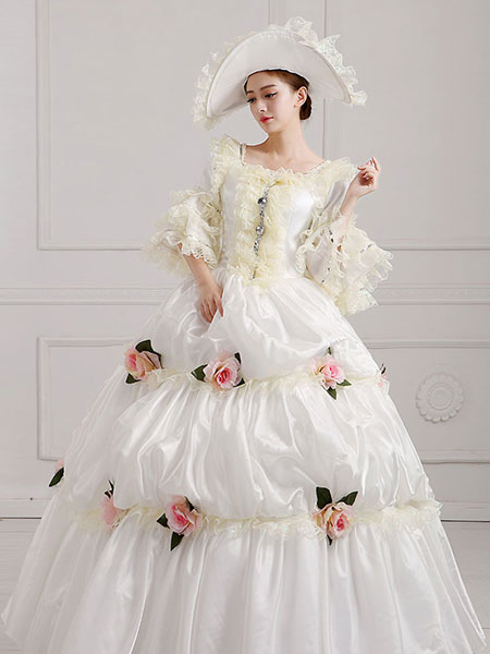 white victorian dress costume