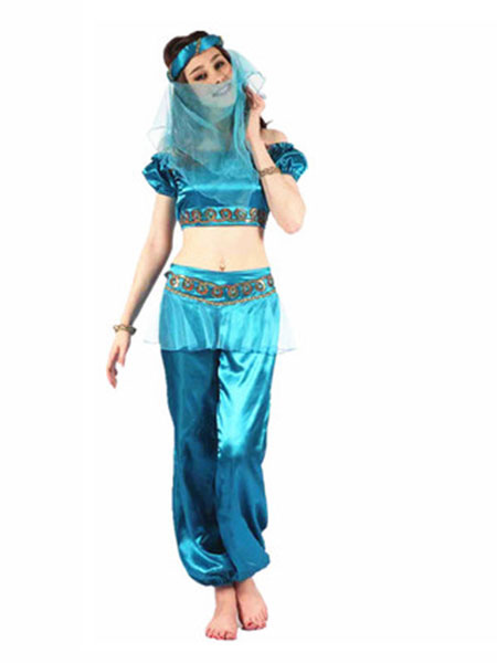 Menos que Arrepentimiento Terapia Traje azul traje asiático de la mujer árabe princesa disfraz Halloween -  Milanoo.com
