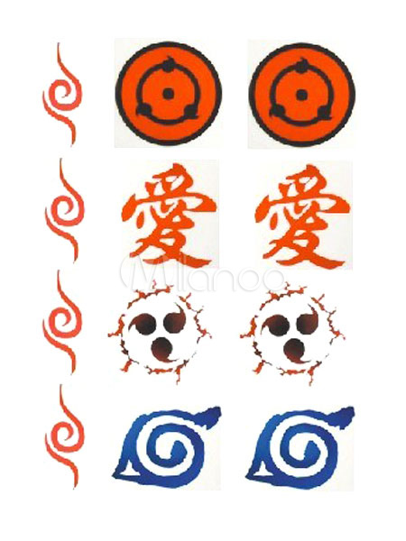 Naruto Sharingan Gaara Waterproof Temporary Tattoo Halloween