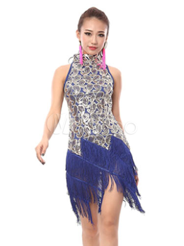 Girls Sequin Dance Costume Latin Rumba Dance Dress Ballroom Dancewear ...