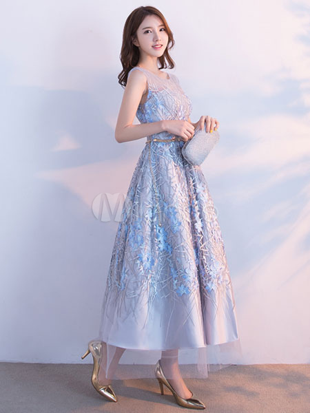 Jewel Embroidered Prom Dress