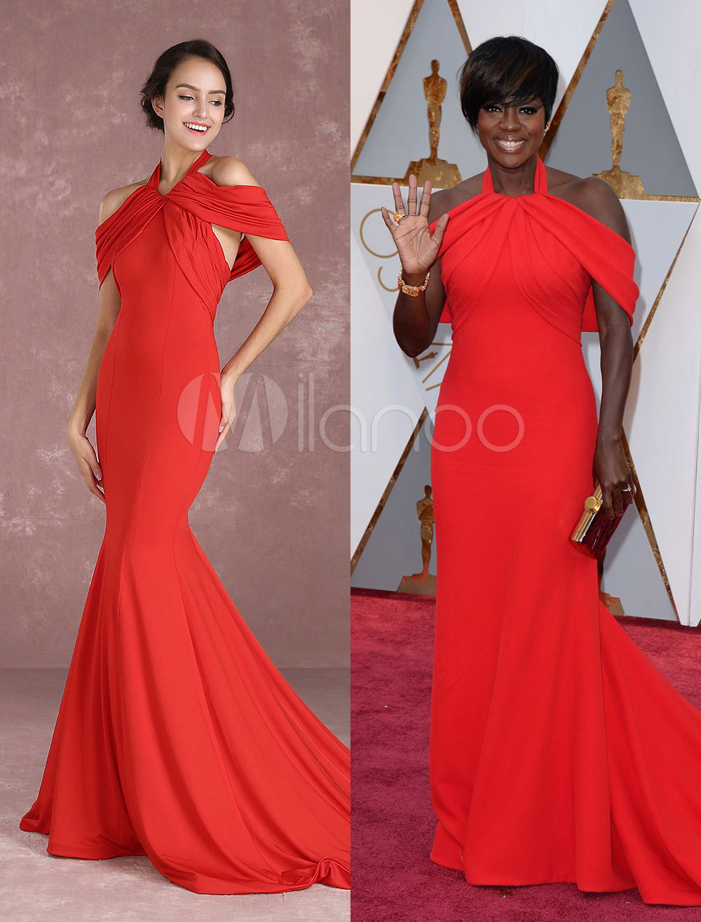 viola davis red dress