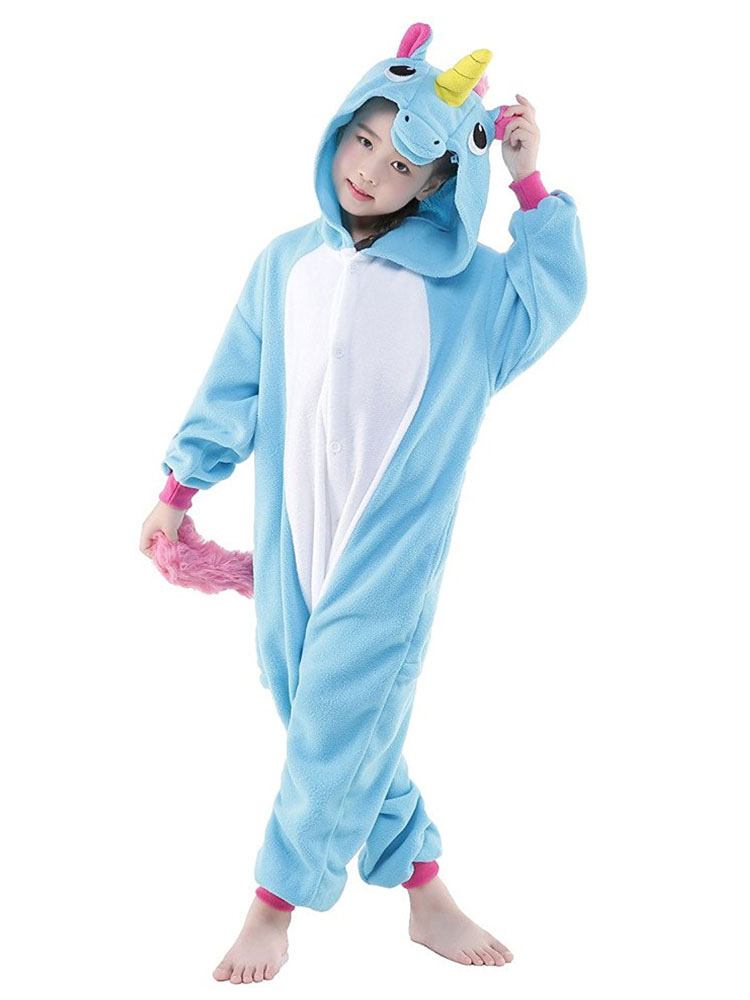 Disfraz Halloween de Kigurumi Adulto Pijama Unicornio 2023 Estilo para Niños de Celeste Claro Halloween Carnaval Halloween -