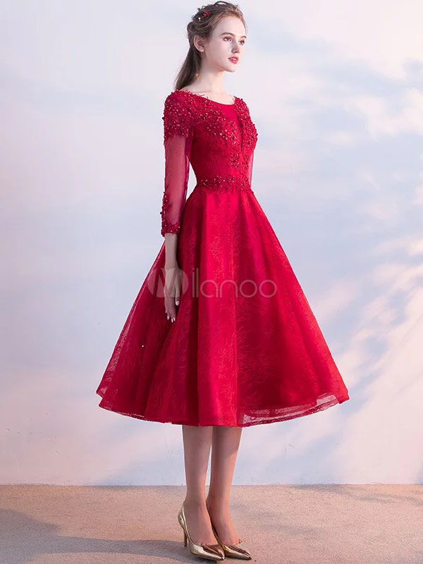 three quarter length cocktail dresses
