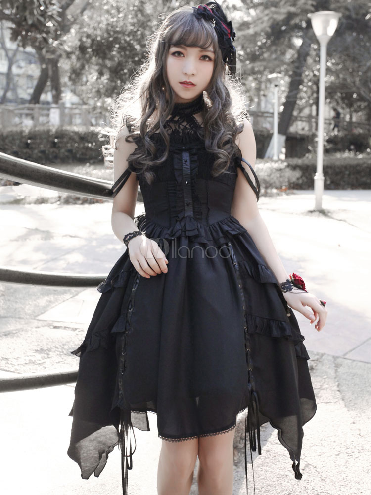 Gothic Lolita Dress Neverland Souls Waltzes JSK Black Lolita Jumper ...