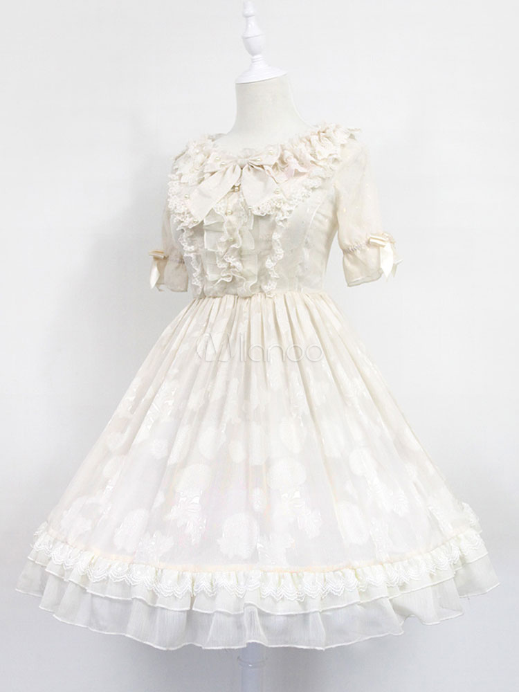 Sweet Lolita Dress Neverland Summer Secret OP White Short Sleeve Lolita ...