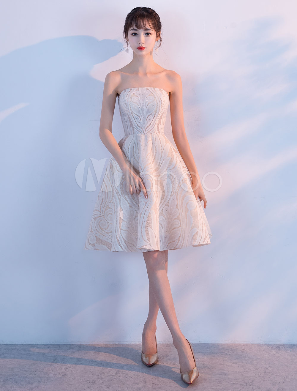 ivory lace cocktail dress