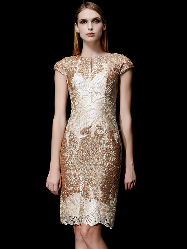 sequin-mother-of-the-bride-dresses-gold-wedding-guest-dresses-knee-length-sheath-cocktail-dress