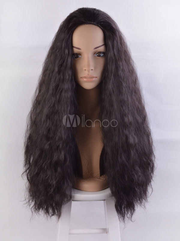 Cosplay African American Afro Wave Curl Hair Short Kinky Black Fluffy Wig HM-515
