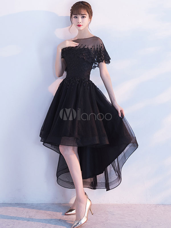 Black Homecoming Dress 2021 Applique Sleeveless Tulle Party Dresses ...