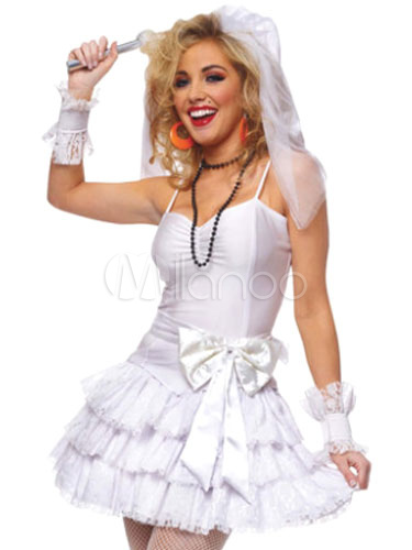 Disfraz Halloween blanco de tul para Halloween Novia estilo femenino - Disfraz Halloween blanco de tul para Halloween Novia estilo femenino -