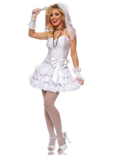 Disfraz Halloween blanco de tul para Halloween Novia estilo femenino - Disfraz Halloween blanco de tul para Halloween Novia estilo femenino -