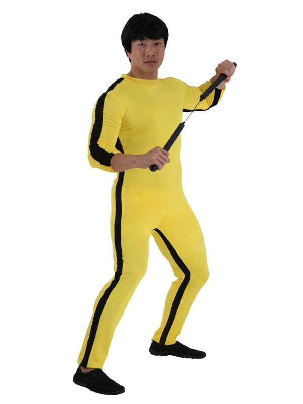 Disfraz Halloween Traje de de los hombres de Bruce Lee cosplay traje amarillo Carnaval -