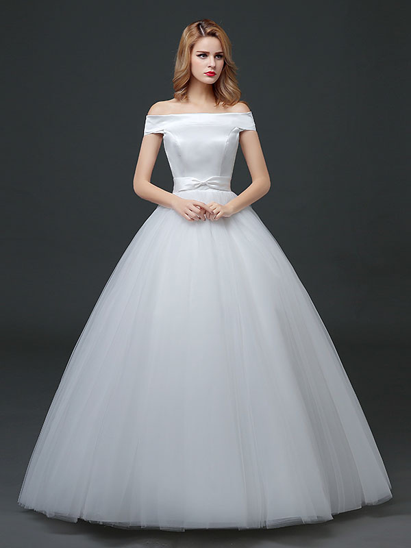 satin princess wedding dress