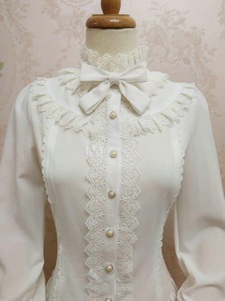 white lolita blouse