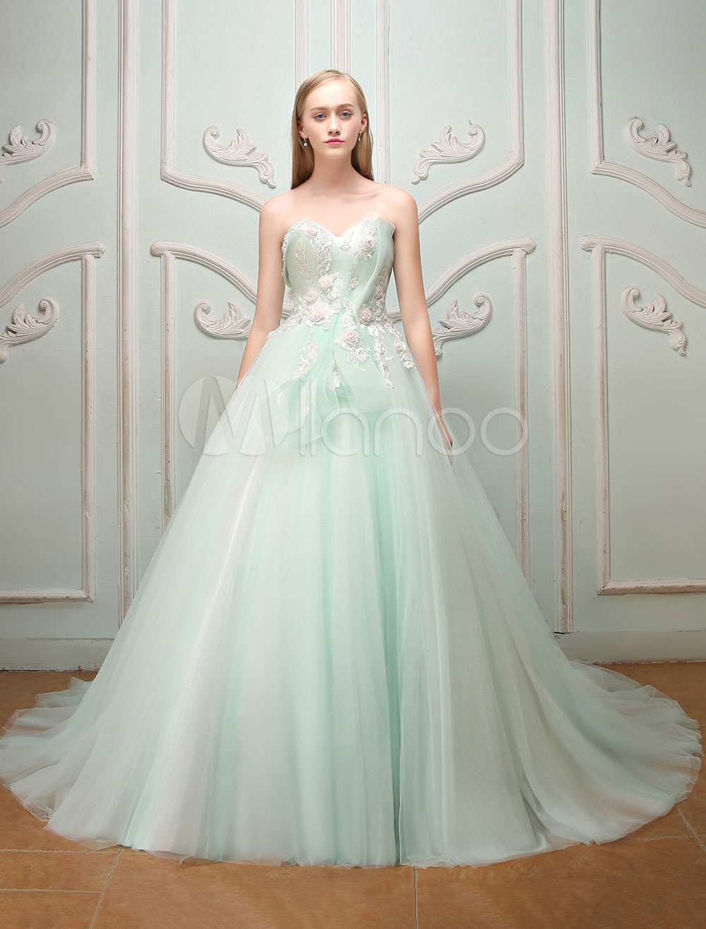 Luxury Quinceanera Dresses Strapless Sweetheart Lace Flowers Beading ...