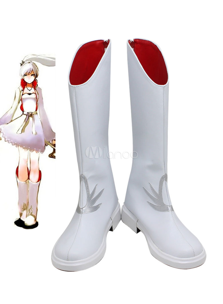 RWBY 4 White Trailer Weiss Schnee Cosplay Boots Shoes