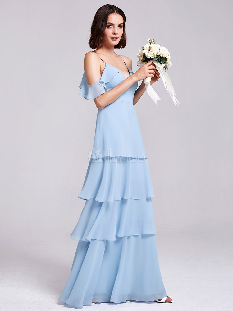 Niulatu A Line Lilac Chiffon Long Bridesmaid Dress HZ1110