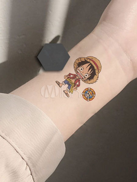 One Piece Anime Monkey D Luffy Halloween Cosplay Temporary Tatto Milanoo Com