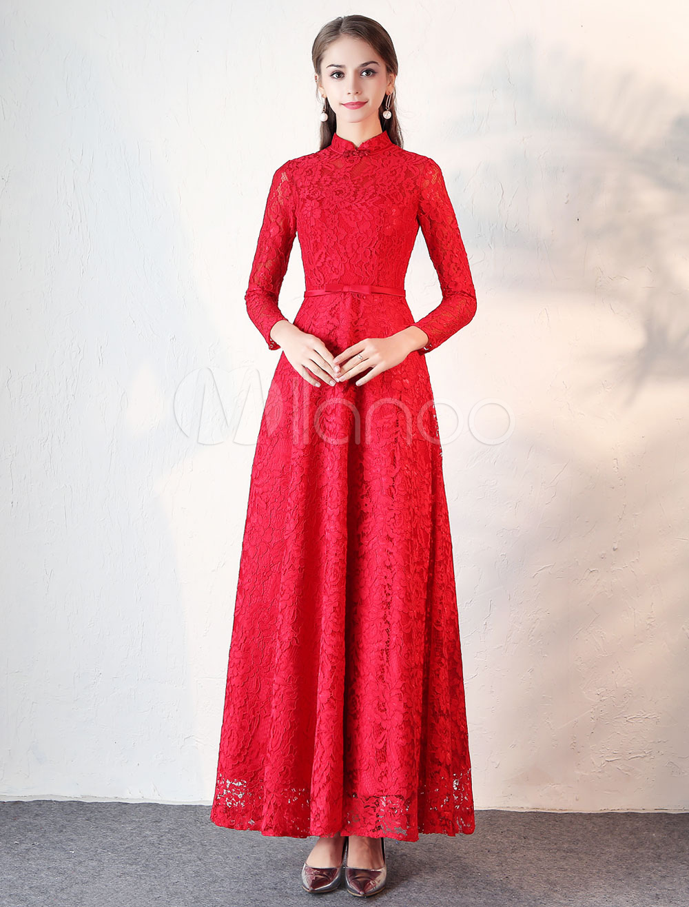 mandarin collar evening gown